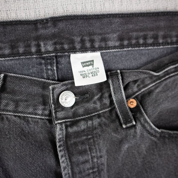 Levi's 501 Faded Black Wash Denim Jeans 34x36 - Picture 6 of 8